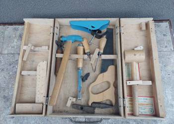 Zabawka PRL stary zestaw narzędziowy 45/150GT/K