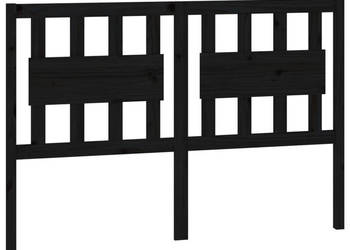 Wezgłowie łóżka czarne 1455x4x100 cm lite drewno sosnowe WM-818574