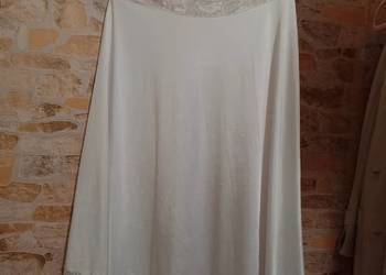 (40/42) (L/XL) Ekskluzywna , biała półhalka z koronką z Londynu