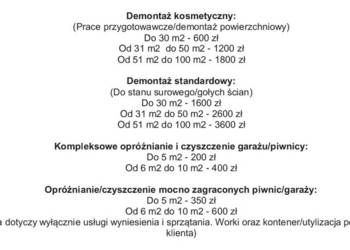 Sprzątanie po remoncie/demontaż mieszkań/opróżnianie piwnicy/garażu