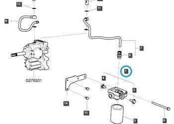 Podstawa filtra oleju hydraulicznego / G640 / LS Tractor 40007999