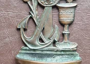 Mosiężna domowa kropielnica zabytkowa.