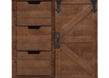 Szafka z litego drewna jodłowego 64 x 335 x 75 cm brązowa WM-246120