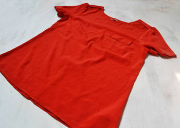 elegancka bluzka krótki rękaw S Gap pomarańczowa oranż