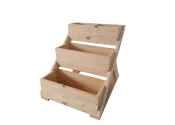 Kwietnik kaskadowy 70x54x59,5 cm - surowe drewno świerkowe - dzielona góra