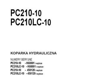 Komatsu PC210-10 koparka gąsienica Instrukcja obsługi, DTR
