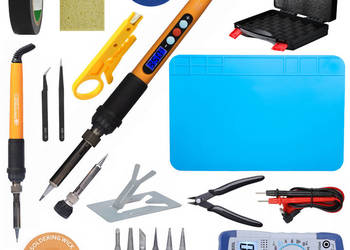 Zestaw Narzędzi Lutowniczych 22w1 | Lutownica 60W, Grot 900M