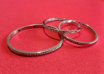 Bransoletka plus kolczyki stal szlachetna