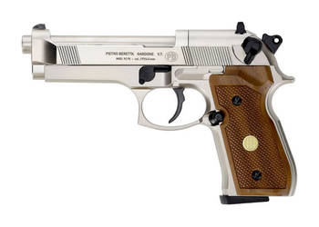 Pistolet wiatrówka Beretta M92 FS nickel/wood 4,5 mm Diabolo CO2
