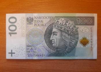 Banknot kolekcjonerski o nominale 100zł ES1546451