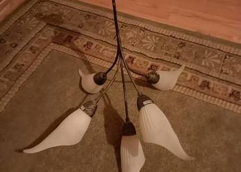 Lampa sufitowa metal/szkło.