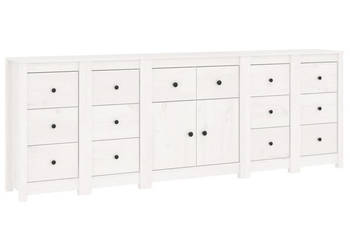 Szafka biała 230x35x80 cm lite drewno sosnowe WM-3114090