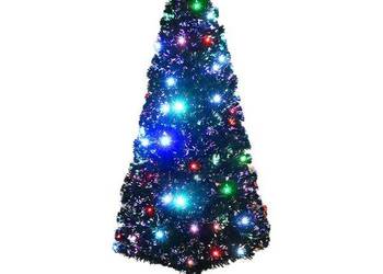 vidaXL Sztuczna choinka z LED i stojakiem 180 cm, włókno (SKU:284302)