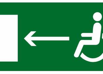 Naklejka BHP wyjście ewakuacyjne dla niepełnosprawnych(w lewo) AC010