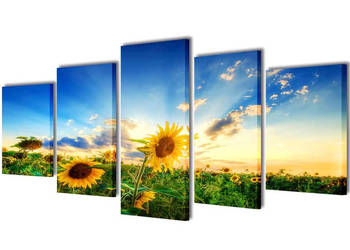 Zestaw obrazów Canvas 200 x 100 cm Słoneczniki WM-241573