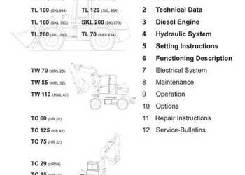 Terex TW110 TC60 TC125 TC75 TC29 TC35 instrukcja napraw PL