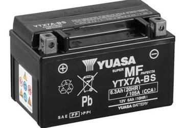Akumulator 6,3Ah 105A motocyklowy YUASA YTX7A-BS AGM