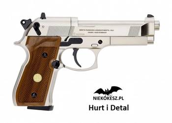 Pistolet wiatrówka Beretta M92 FS nickel/wood 4,5 mm Diabolo CO2  Kod: 011