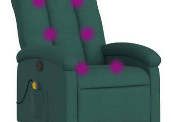 vidaXL Rozkładany fotel masujący, ciemnozielony, (SKU:371745)