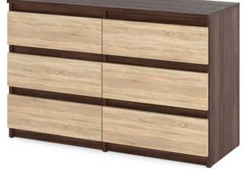 Komoda Dąb Wenge Sonoma Hugo Szafka Rtv 100cm Salon 6 Szuflad Nowoczesna