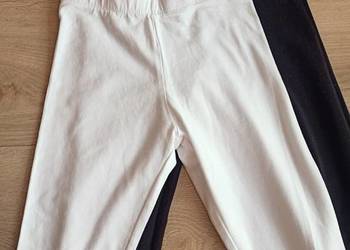 Getry legginsy dziewczęce 2pak białe czarne 110-116