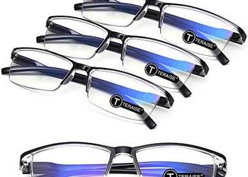 TERAISE Okulary do czytania z filtrem światła niebieskiego, 4 sztuki +1.25