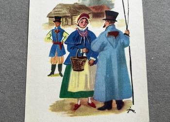 Pocztówka - Stroje ludowe - Kujawy J. M. Szancer