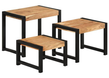 Stoliki wsuwane pod siebie 3 szt. lite drewno WM-321552