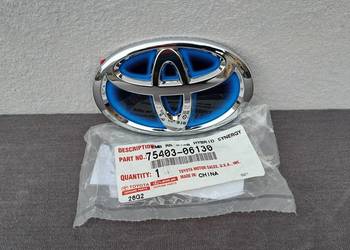Emblemat logo klapy bagażnika tył Toyota Camry Prius 75403-06130 nowy