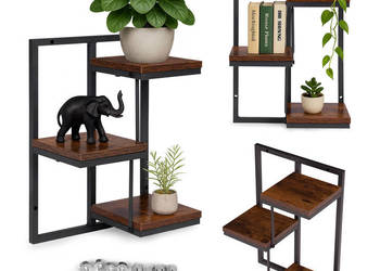 Kwietnik ścienny półka wisząca na kwiaty ozdoby 3 poziomy loft ModernHome