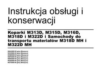 Instrukcja obsługi DTR Caterpillar M313D, M315D, M316D, M318D, M322D MH