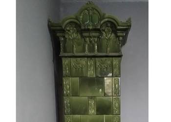 Kafle na Piec Kaflowy Zabytkowy Korona Duży Piec, Zielone kafle, kachelofen