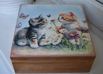 Szkatułka pudełko rekodzieło decoupage