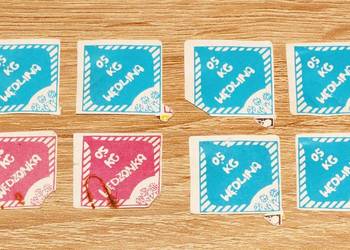 Kupony kartki żywnościowej, na mięso, wędlinę, wędzonkę, 8 szt. RETRO PRL