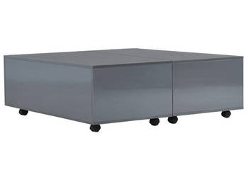 Stolik kawowy wysoki połysk szary 100 x 100 x 35 cm WM-283726