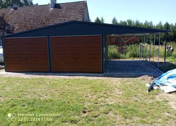 Garaż blaszany wiata Wzmocniony PROFILAMI. Producent SZYBKA REALIZACJA