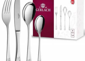 GERLACH Premium sztućce dziecięce, rozwój dziecka, KOMPLET 4EL KOTKI