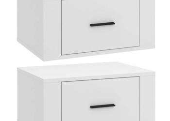 Szafki nocne wiszące 2 szt. 50x36x25 cm białe WM-816841