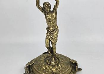 Świecznik figuralny brąz Fabryka Wolska Warszawa  XIX/XXw