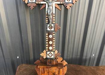 krzyż zabytkowy krucyfiks Niespotykany 49 cm