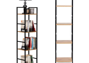 Regał drewniany nowoczesny metalowa rama LOFT 4 półki ModernHome