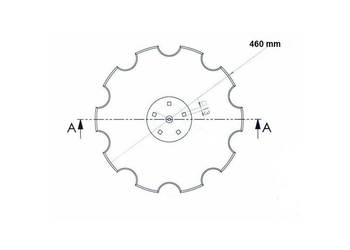 Talerz do agregatu talerzowego, zębaty 460 mm, 5x98 SKF, grubość 4 mm D460…