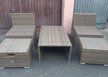 zestaw mebli ogrodowych technorattan merxx fotele podnóżki stolik