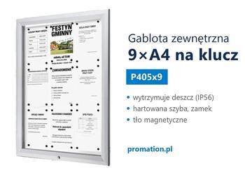 Gablota informacyjna zewnętrzna - solidna - do urzędu, szkoły, sądu