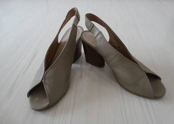 Buty Sandały Skórzane Skóra Naturalna Kolor Taupe Marka Premium Ryłko 37