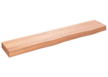Półka jasnobrązowa 100x20x6cm lakierowane lite drewno dębowe WM-363679
