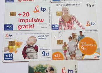Karty telefoniczne przedstaw. ludzi,15, 30 i 60 impulsów