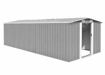 Szopa ogrodowa 257x580x181 cm metal szara WM-143353