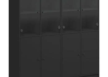 Biblioteczka z drzwiczkami czarna 136x37x142 cm WM-3206525