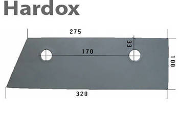 Płoza krótka HARDOX 316093/P k części do pługa INTERNATIONAL